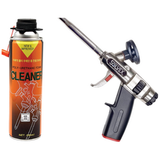 수달 좁은틈새 가능한 전문가용 솔벡스 우레탄전용 폼 건 + 럭키폼크리너 특수노즐포함, 1세트