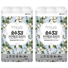 로얄라이프 화장지 순수30m 30롤, 2개, 30개입