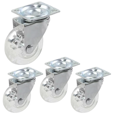 스톤락 2인치 크리스탈 TPU 무소음 캐스터 바퀴 평판 일반형, 4개