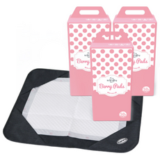 sceneby 漿果墊小號馬桶墊無味 50 張 x 3p + 黑色屏障墊小套組, 50片, 3盒