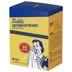 바이에트 페블 소프너 코튼 건조기 섬유유연제 시트 - (햇살 담은 비누향), 1개, 40매