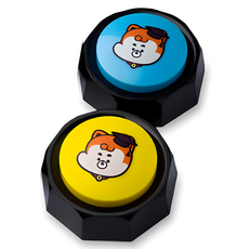 Laughing Charlie 寵物訓練按鈴 2件組, 黃色、天藍色, 1組