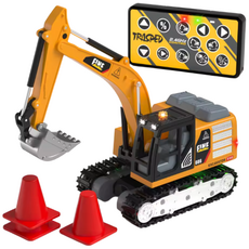 [미니알씨] 1:64 원격 조종 미니 포크레인 지게차 덤프트럭 장난감 자동차 엔지니어링 차량 테이블탑 컬렉션, 1개, 포크레인_굴삭기