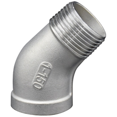 스텐 나사 45도 서비스엘보 M-F 8A-50A 스트리트 엘보 암수엘보 배관 자재 수도 배관부속 설비부품 호스연결 SUS304, 1개