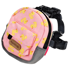패리스독 강아지 캐릭터 백팩 하네스, 큐트덕핑크, 1개