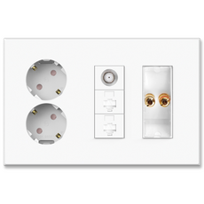 틸인스 Ti1 통합수구 콘센트 2구+CATV 1방/2방+RJ45(8P) 2구+오디오잭 1구 국산 인터넷랜선 배선기기 복합콘센트 3개용, CATV 2방