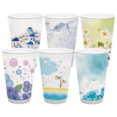 홀더가 필요없는 고급 3중 단열컵 50개 세트 쿨시리즈(13oz컵+뚜껑), 단품, 단품