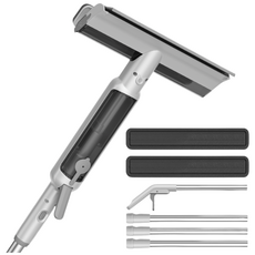 분사형 유리 스퀴지 오수 회수 길이조절 4in1 창문 청소기, 하얀색, 1개