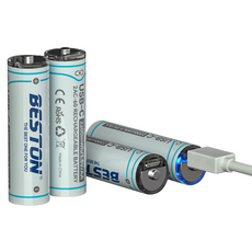 베스트온 AA 충전지 USB-C타입 4개입 1.5V 충전식 건전지 리튬이온 배터리 도어락 리모컨 장난감, 1세트