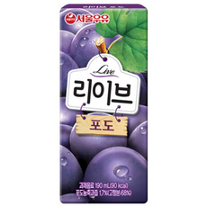 서울우유 리이브 포도 주스, 190ml, 46개