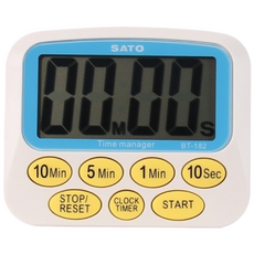 코지마 SATO 디지털 타이머 BT-182 시계 메모리 자석 요리 공부 벽걸이 탁상용, 화이트 외, 1개