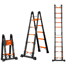 접이식 사다리 다기능 사다리 A형 H형 변형 가능 작업용 가정용 높이조절 안전 사다리, 1개