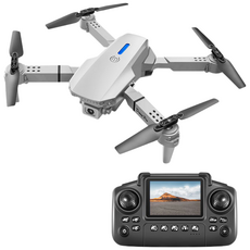 RYZO E88-pro 드론 4K 초고화질 광류 정밀 호버링 2.4인치 리모컨 자동 장애물 회피 초보자용, 흰색, 1개