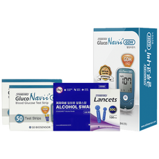 에스디바이오센서 글루코나비 GDH 혈당측정기 + 검사지 100매 + 저자극성 알콜솜 (정품 100매) + 채혈침 (정품 100개), 1세트, 1세트