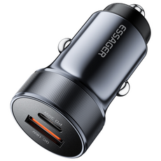 ESSAGER QC3.0 30W 듀얼 포트 C타입 차량용 고속 충전기, 블루, 1개
