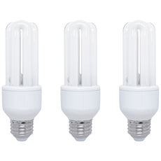GE 삼파장 형광 EL 전구 20W 주광색 3개입 E26 램프 베란다 복도 상가 현관 화장실 등, 3개