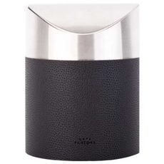 彩通不銹鋼皮革垃圾桶, 黑色的, 1個