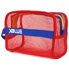XBL-6701-레드 젤리큐브 메쉬 파우치, 레드, 1개