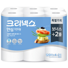 크리넥스 안심 키친타올 120매 2겹, 6롤, 1개