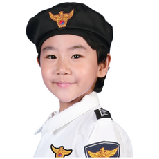 아동경찰 베레모자 어린이집 직업체험 역할놀이 코스튬 행사 CA40, CA40 검정