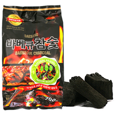 바베큐 참숯 700g 1봉지 (착화제 중량 포함) 숯 차콜 구이용숯 캠핑숯 바베큐용숯 바베큐용 차콜 봉지숯, 1개