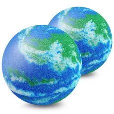 Arviang 地球造型泡澡入浴球, 130克, 2個