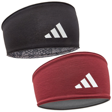 아디다스 뉴로고 양면 리버시블 더블사이드 스포츠 헤어밴드 2개 세트, 블랙+쉐도우레드, 1세트