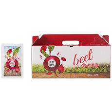 100% 국내산 무안황토랑 레드비트즙 30팩 / 산지 직배송 / 해풍과 게르마늄이 풍부한 무안황토밭에서 재배한 레드비트로 제조/ 겉껍질까지 함께 저온에서 장시간 착즙 / 무첨가제품, 1개, 30팩, 100ml