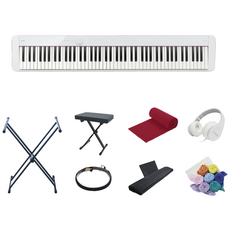 카시오 PX-S1100+톱니쌍열스탠드+덮개+헤드폰+의자포함 구성품4종, 화이트, 1개