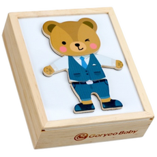 고려베이비 곰돌이 옷입히기 직업놀이 자석놀이 원목퍼즐 자석교구, 1박스