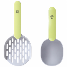 멍냥 모던디자인 고양이 모래삽 + 사료주걱, 그린 + 그레이, 1개