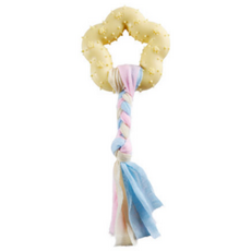 제이쿠스 강아지 터그놀이 치실로프 노즈워크 장난감 스트레스 해소, 노랑-별, 1개