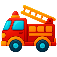 티셔츠에코백DIY전사지(말랑꿈틀ILY(G)알파벳운송수단, 10개, 소방차