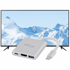 USB C타입 to HDMI 컨버터 변환젠더 PD100W 충전 노트북 덱스케이블 듀얼 모니터 확장 미러링 TV연결, 1개