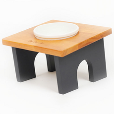 DING DONG PET 原木高級寵物單口碗, 海軍藍, 1個