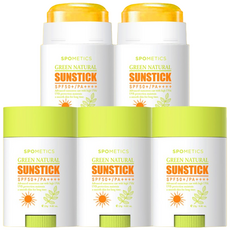 스포메틱스 그린 네츄럴 투명 선스틱 [SPF50+/PA++++], 23g, 5개