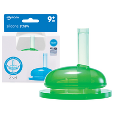 sillymann 奶瓶配件鉑金矽膠防漏吸管 WSB122 綠色, 9個月以上, 2個