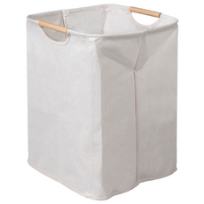 mono flat 折疊防水洗衣籃 S號, 1入, 白色(實木柄)