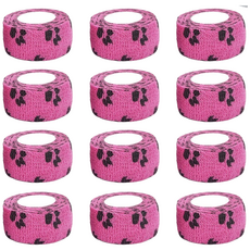 강아지 자가접착식 붕대신발 산책양말 애견신발 발 보호 소음방지, 발자국 퍼플, 12개