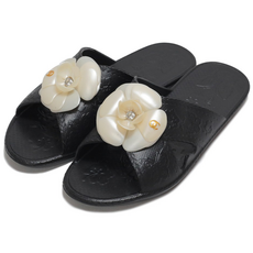 그레미 여성용 다용도 꽃 거실화 실내화, 블랙, 1개