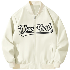 Asure 커플 아메리칸 스타일 야구복 스탠드 칼라 바시티자켓 점퍼 코트