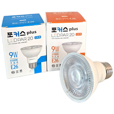 포커스 LED 파20 PAR20 9W 램프 (집중형) 할로겐 레일 전구, 1개, 주광색