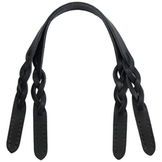 바이핸즈 꽈배기 통가죽 가방손잡이 토트 숄더 뜨개가방용, 1개, 블랙 1쌍, 40cm