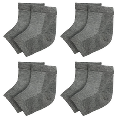 生活加分 足部護理腳後跟保濕護套襪 灰色, 1入, 4套
