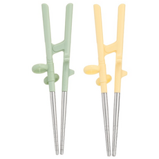 에디슨 2단계 스텐 젓가락, 옐로우 EC1288 + 민트 EC1295, 1세트