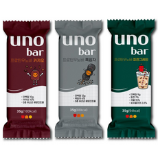 우노바 단백질바 맛보기SET 저당 고단백 프로틴 간식, 3개, 35g