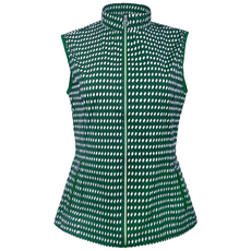 이원재 골프 여성 다이아 패턴 경량 민소매 바람막이 집업 조끼 간절기 봄 여름 가을