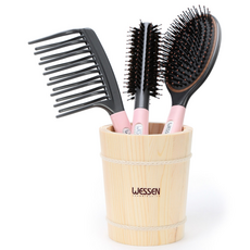 WESSEN 橡膠握柄3件式髮梳籃 B套組, 粉紅色, 1個