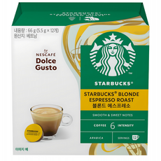 스타벅스 돌체구스토 블론드 에스프레소 캡슐커피, 5.5g, 12개입, 1개