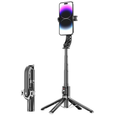 포시즌 맥세이프 셀카봉 삼각대 블루투스 충전식 리모컨, 블랙